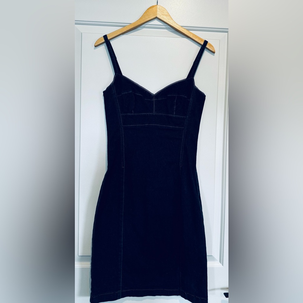 Rare TICCI TONETTO Stretchy denim corset, body con mini dress.